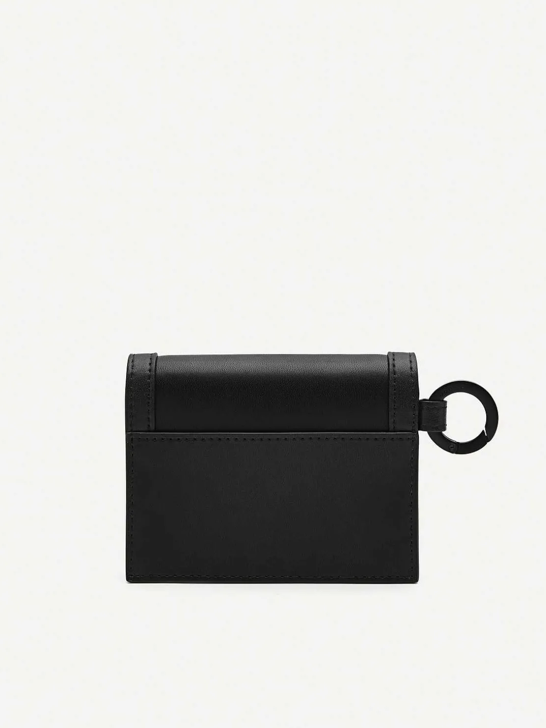 Leather Bi-Fold Card Holder With Key Ring