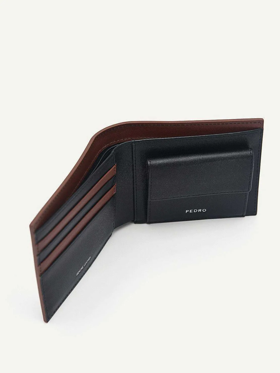 Leather Bi-Fold Wallet With Coin Pouch