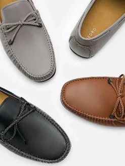 Leather Bow Driving Shoes