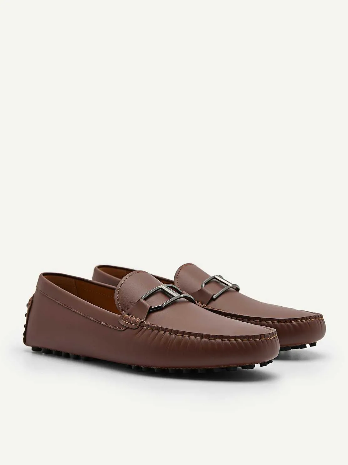 Leather Buckle Driving Shoes