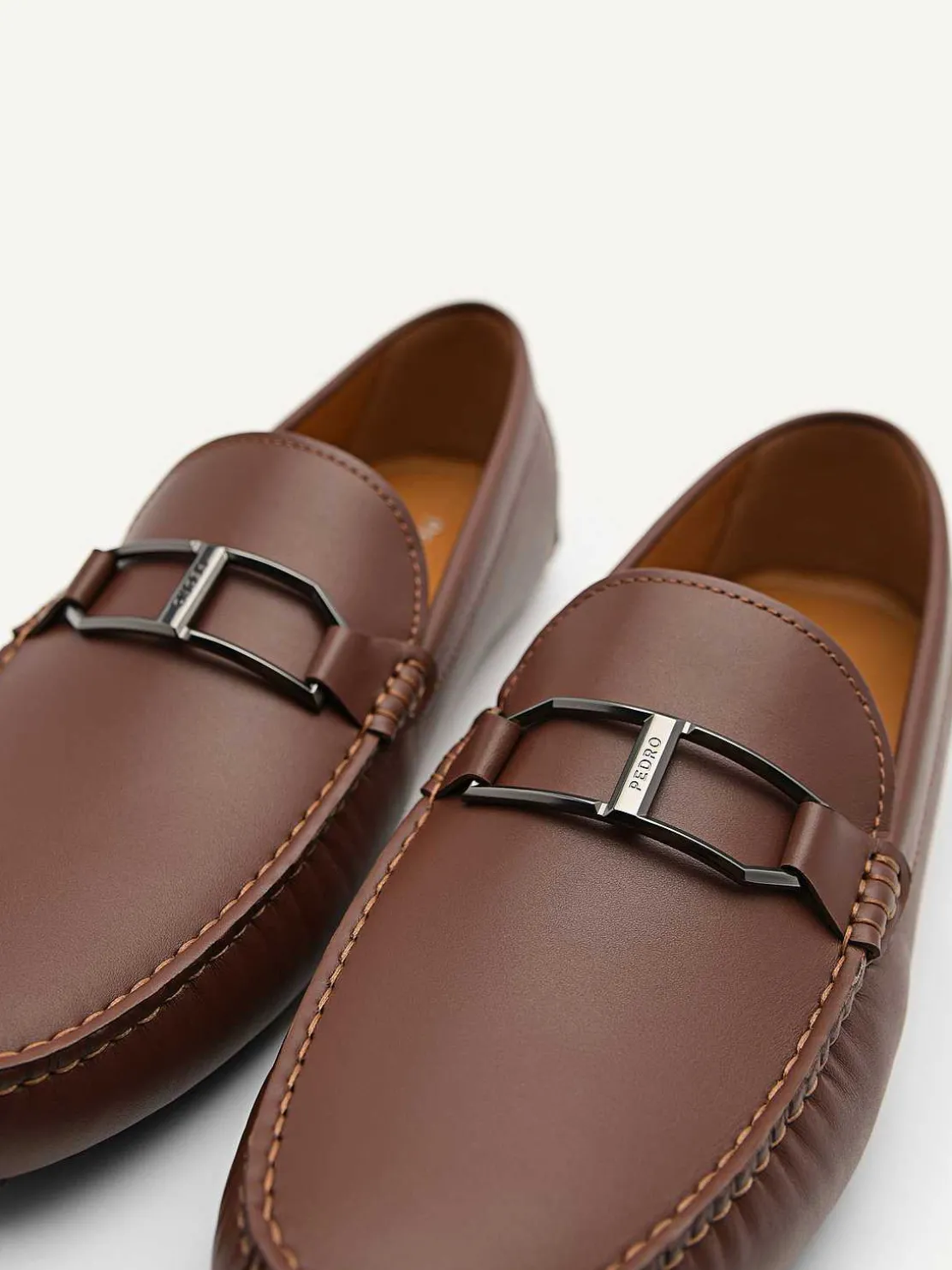 Leather Buckle Driving Shoes