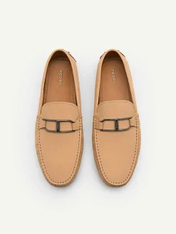 Leather Buckle Driving Shoes