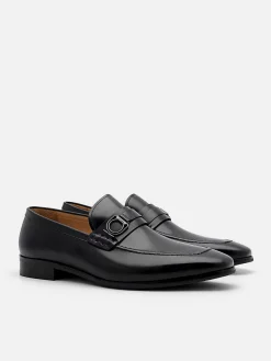Leather Buckle Loafers