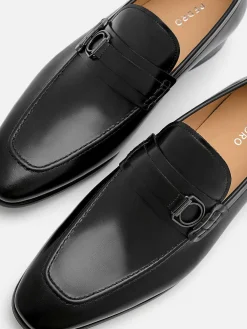 Leather Buckle Loafers