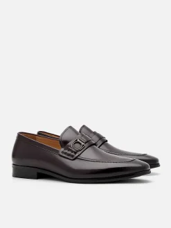 Leather Buckle Loafers