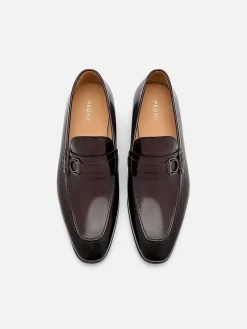 Leather Buckle Loafers