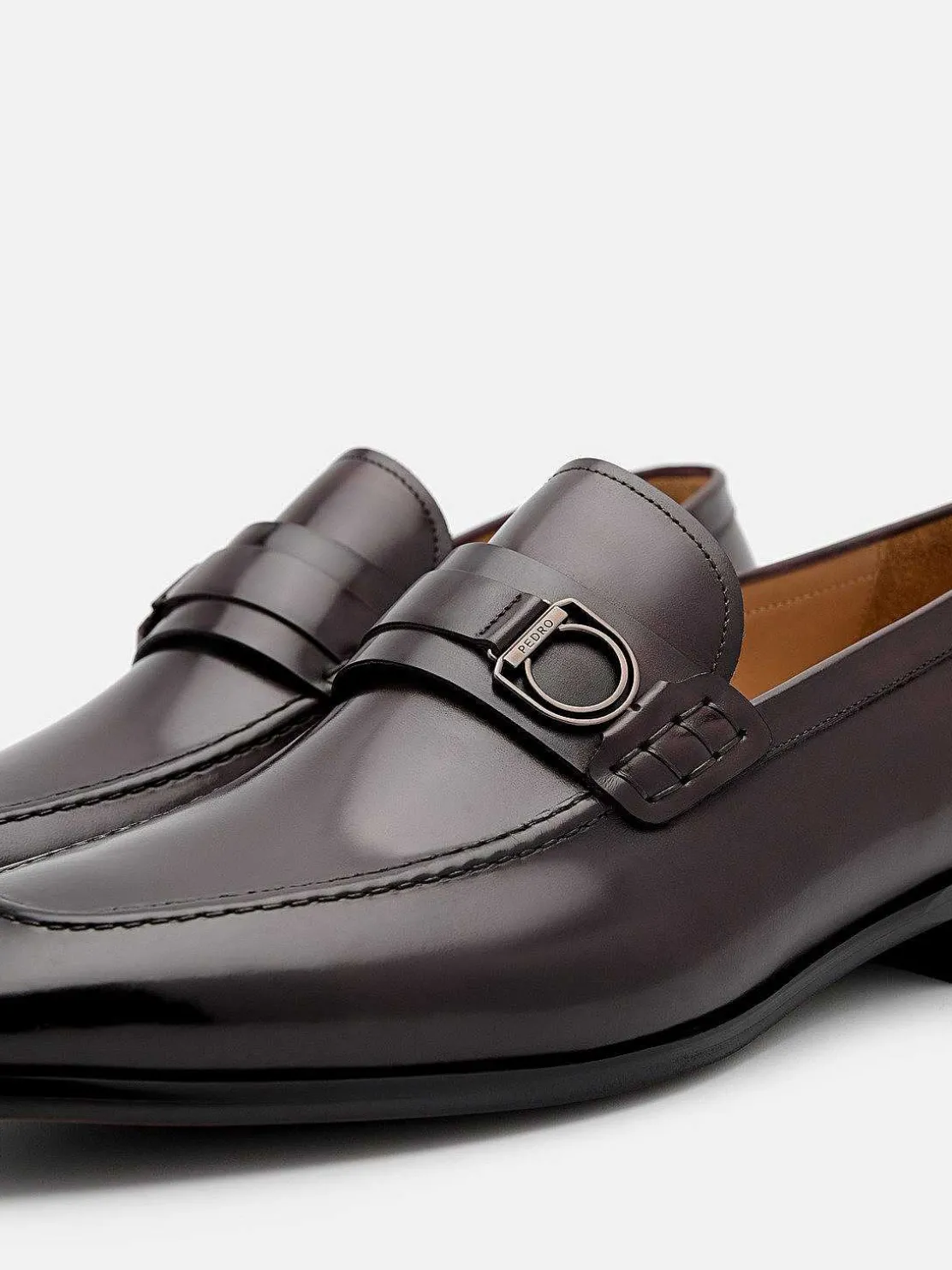 Leather Buckle Loafers
