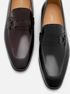 Leather Buckle Loafers