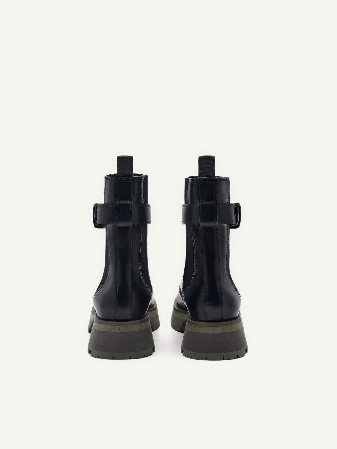 Leather Buckled Chelsea Boots