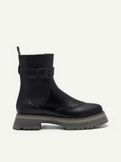 Leather Buckled Chelsea Boots