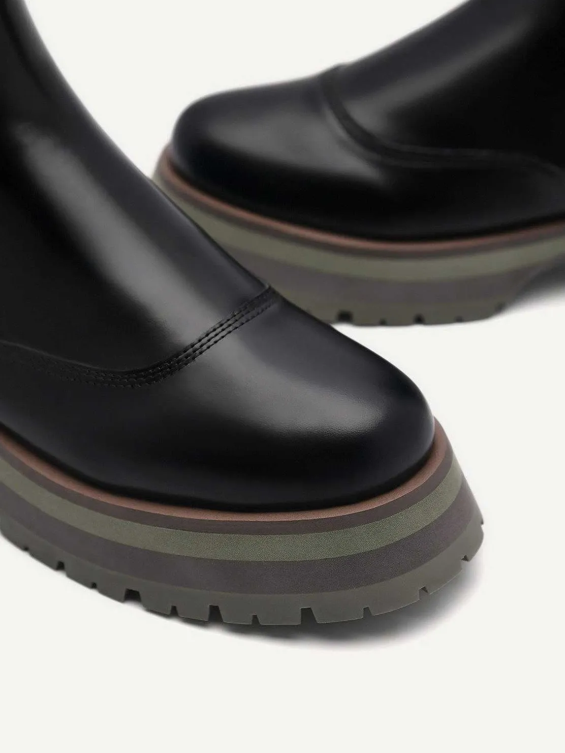 Leather Buckled Chelsea Boots
