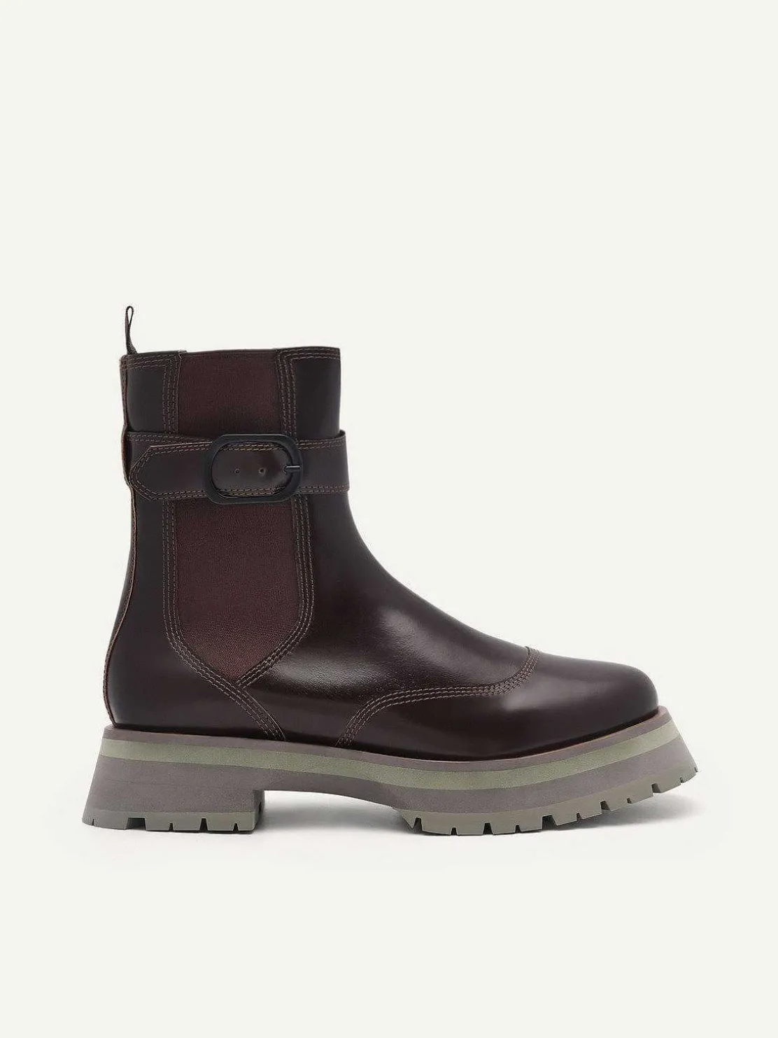 Leather Buckled Chelsea Boots