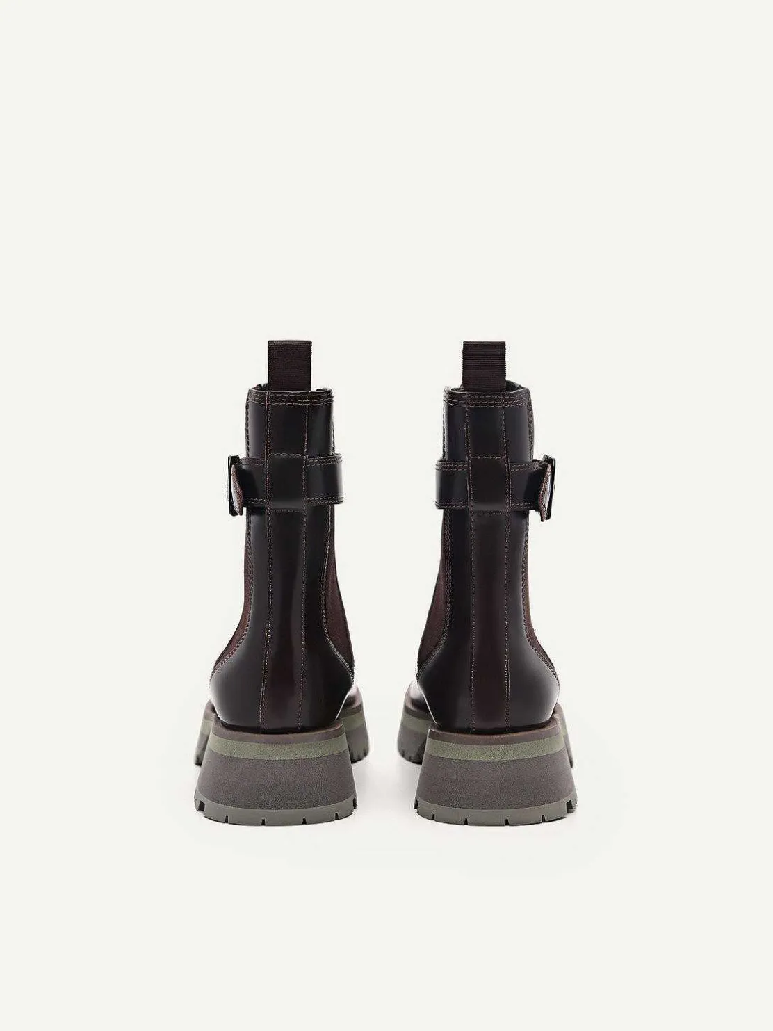 Leather Buckled Chelsea Boots