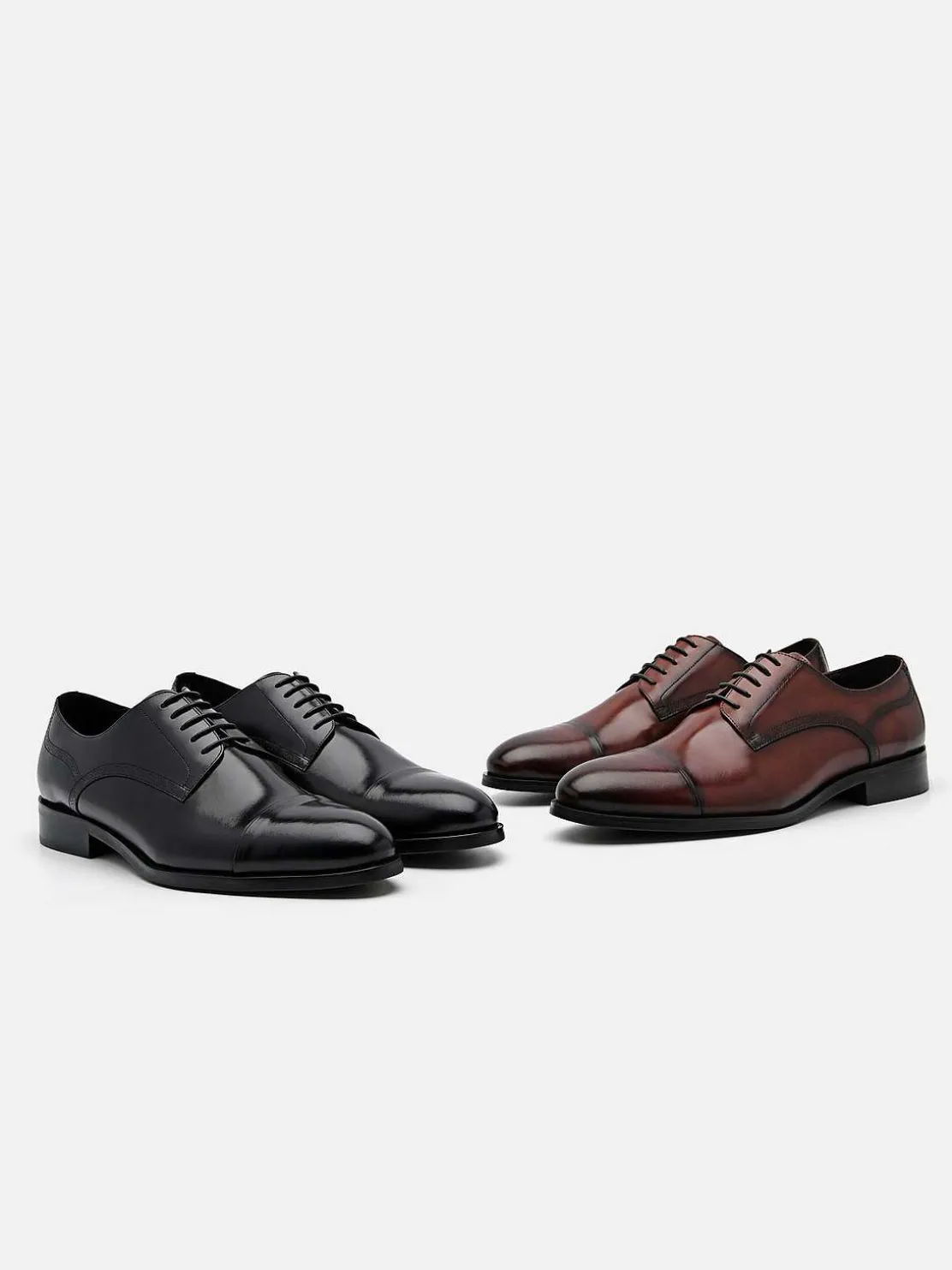 Leather Cap Toe Derby Shoes