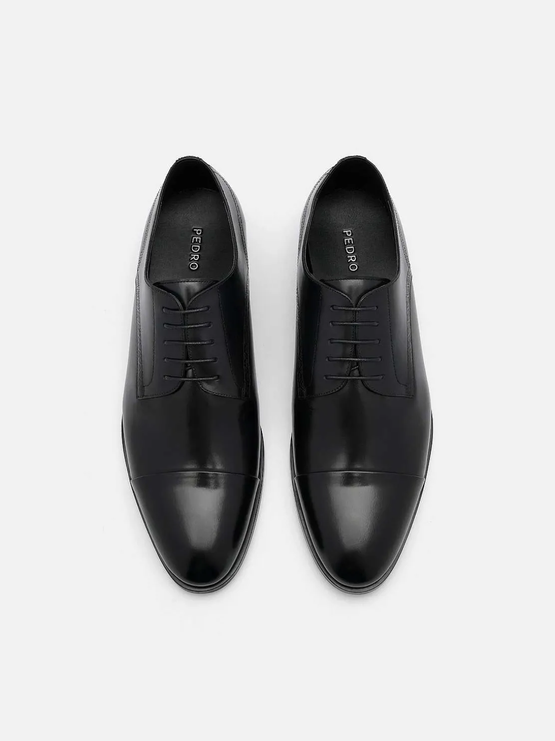 Leather Cap Toe Derby Shoes