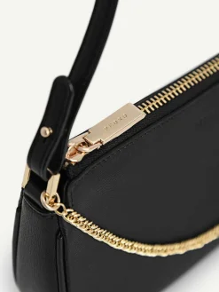 Leather Chain Detailed Shoulder Bag