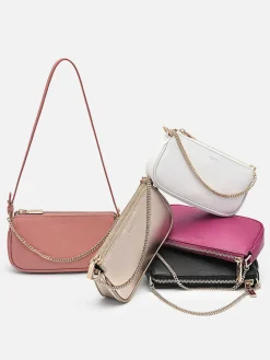 Leather Chain Detailed Shoulder Bag