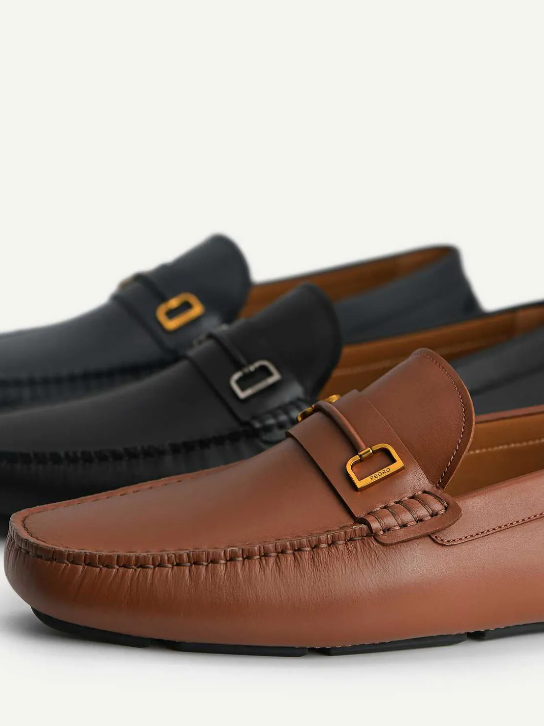 Leather Driving Shoes With Metal Bit