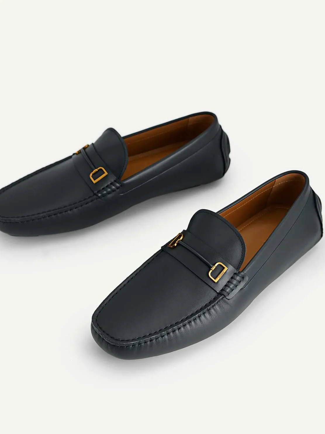 Leather Driving Shoes With Metal Bit