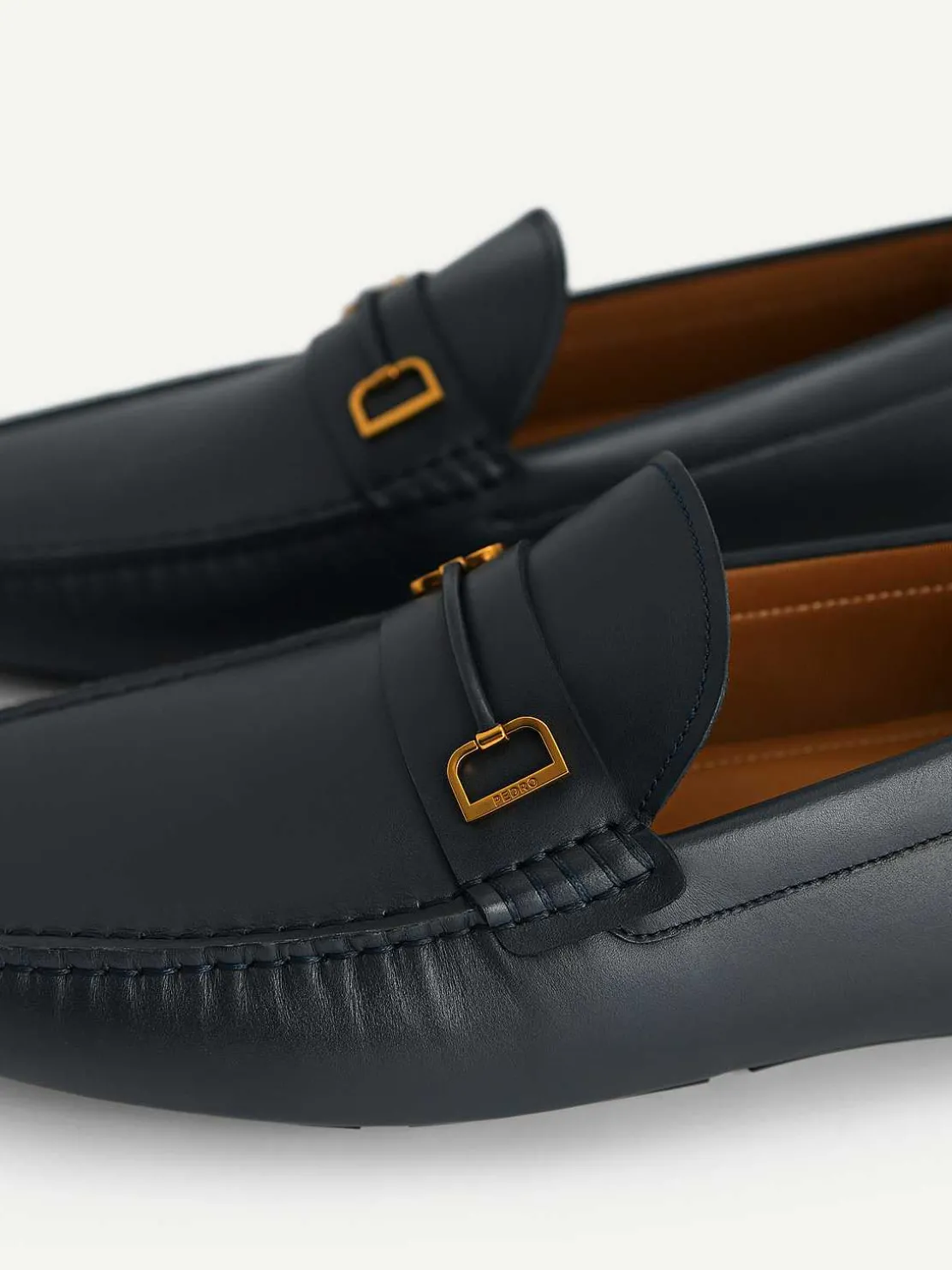 Leather Driving Shoes With Metal Bit