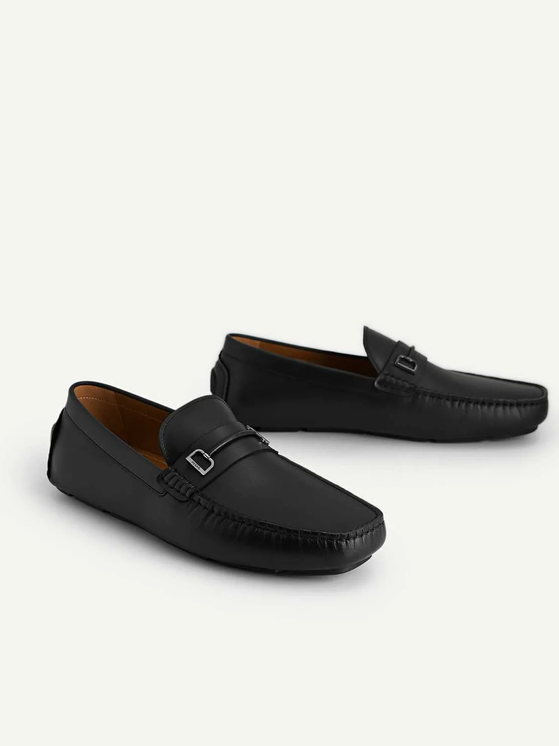 Leather Driving Shoes With Metal Bit