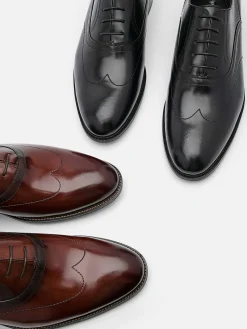Leather Wingtip Oxford Shoes
