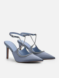 Lia Satin Heel Pumps