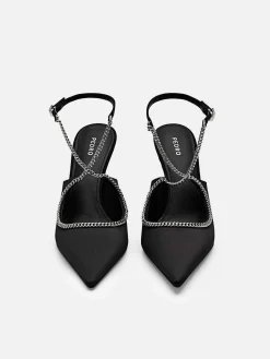 Lia Satin Heel Pumps