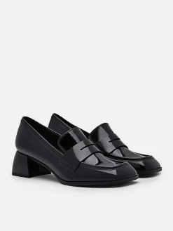 Maggie Leather Heel Loafers