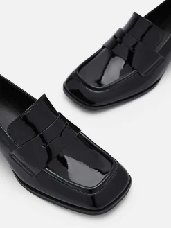 Maggie Leather Heel Loafers