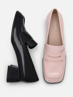 Maggie Leather Heel Loafers