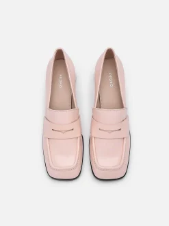 Maggie Leather Heel Loafers