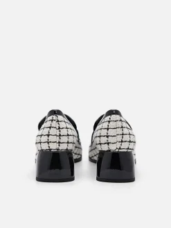 Maggie Leather Tweed Loafers