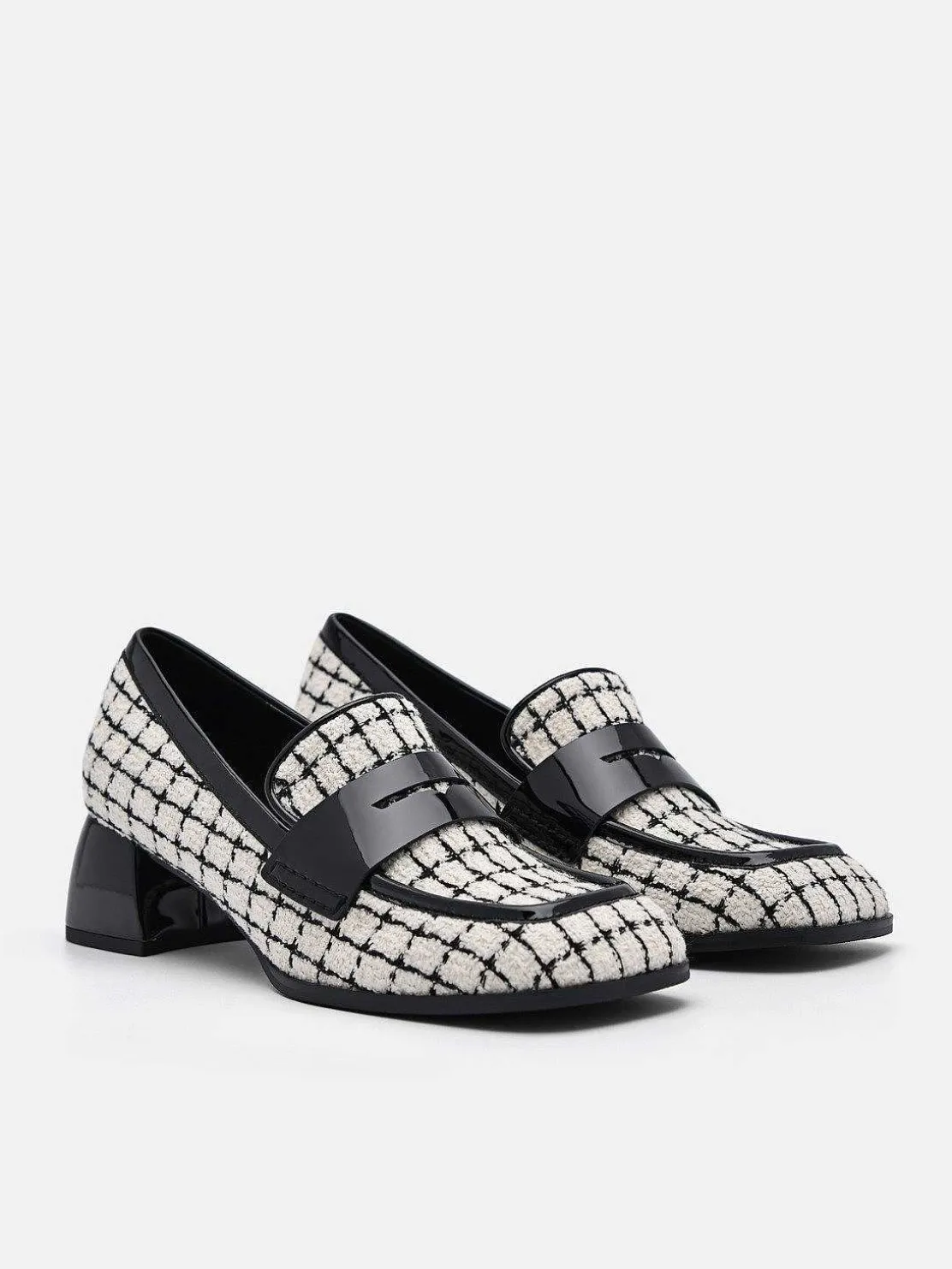 Maggie Leather Tweed Loafers