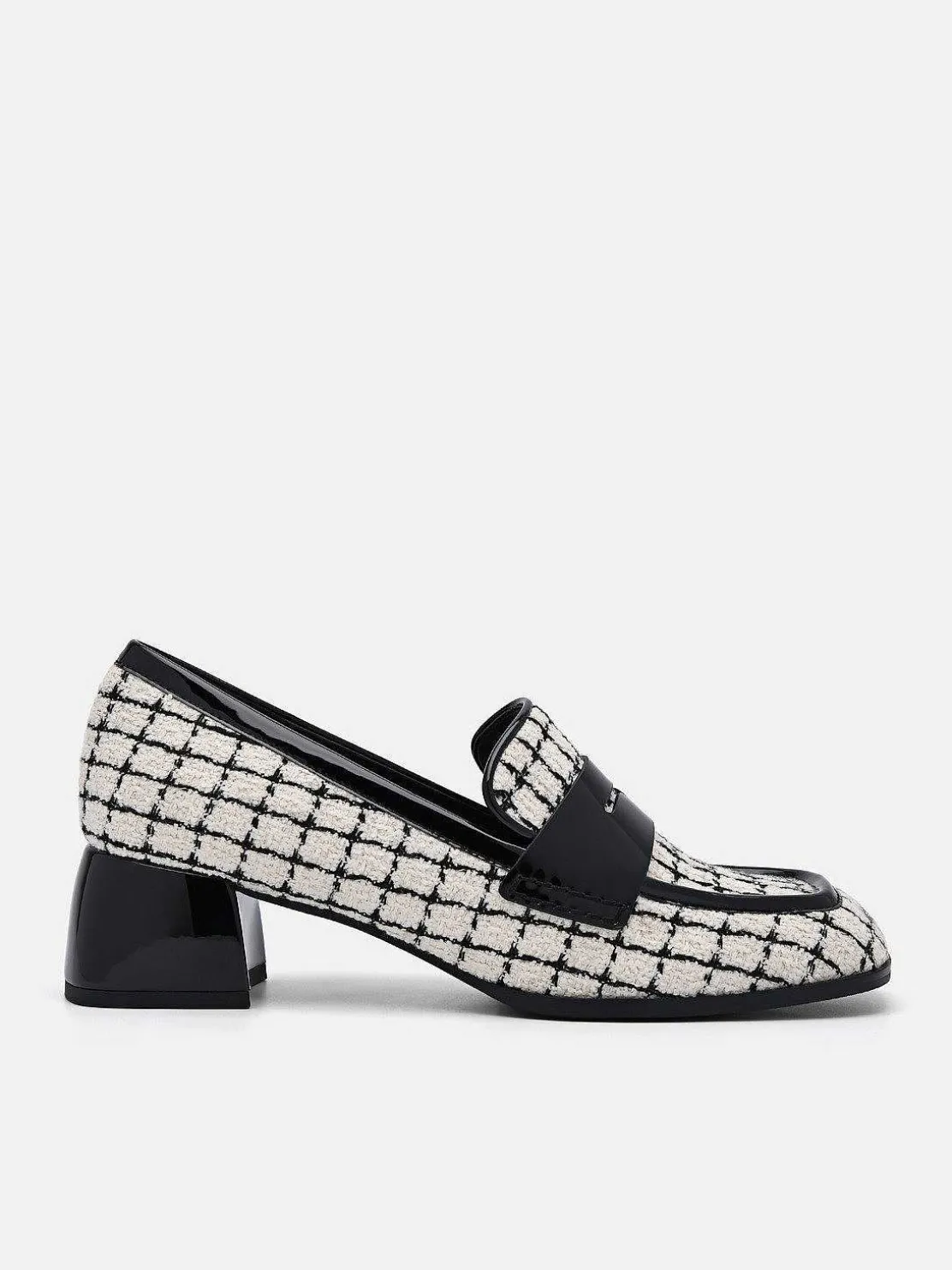 Maggie Leather Tweed Loafers