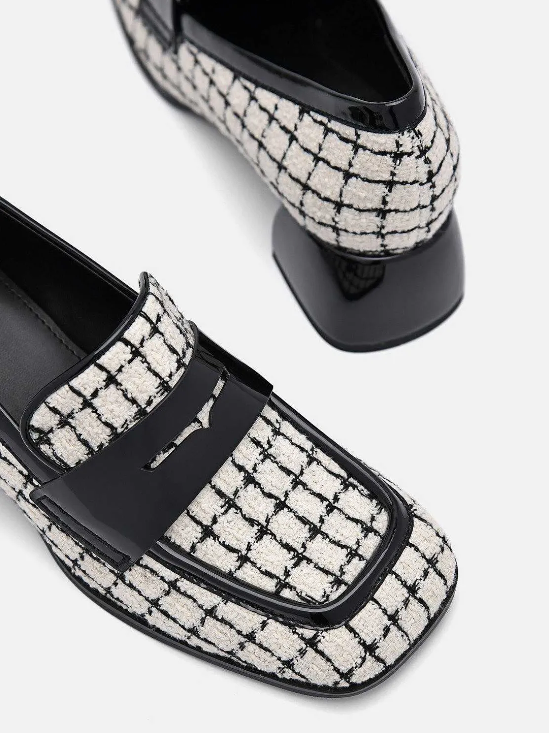Maggie Leather Tweed Loafers