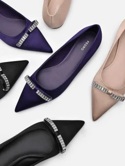 Mindy Satin Ballet Flats