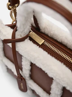 Mini Quilted Faux Fur Handbag