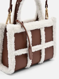 Mini Quilted Faux Fur Handbag