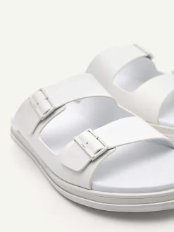 Monochrome Double Strap Slide Sandals