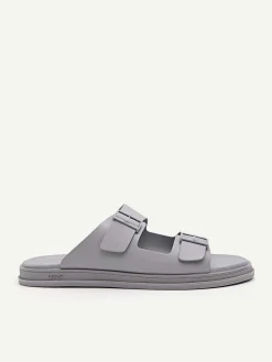 Monochrome Double Strap Slide Sandals