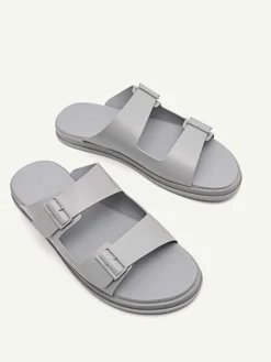 Monochrome Double Strap Slide Sandals