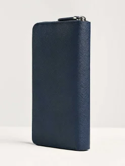 Oliver Embossed Leather Zip-Around Wallet