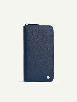 Oliver Embossed Leather Zip-Around Wallet