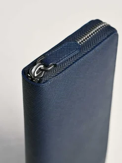 Oliver Embossed Leather Zip-Around Wallet