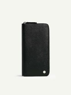 Oliver Embossed Leather Zip-Around Wallet