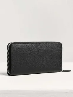 Oliver Embossed Leather Zip-Around Wallet