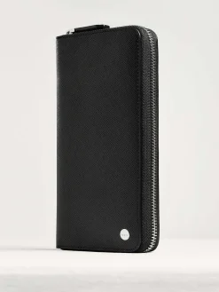 Oliver Embossed Leather Zip-Around Wallet