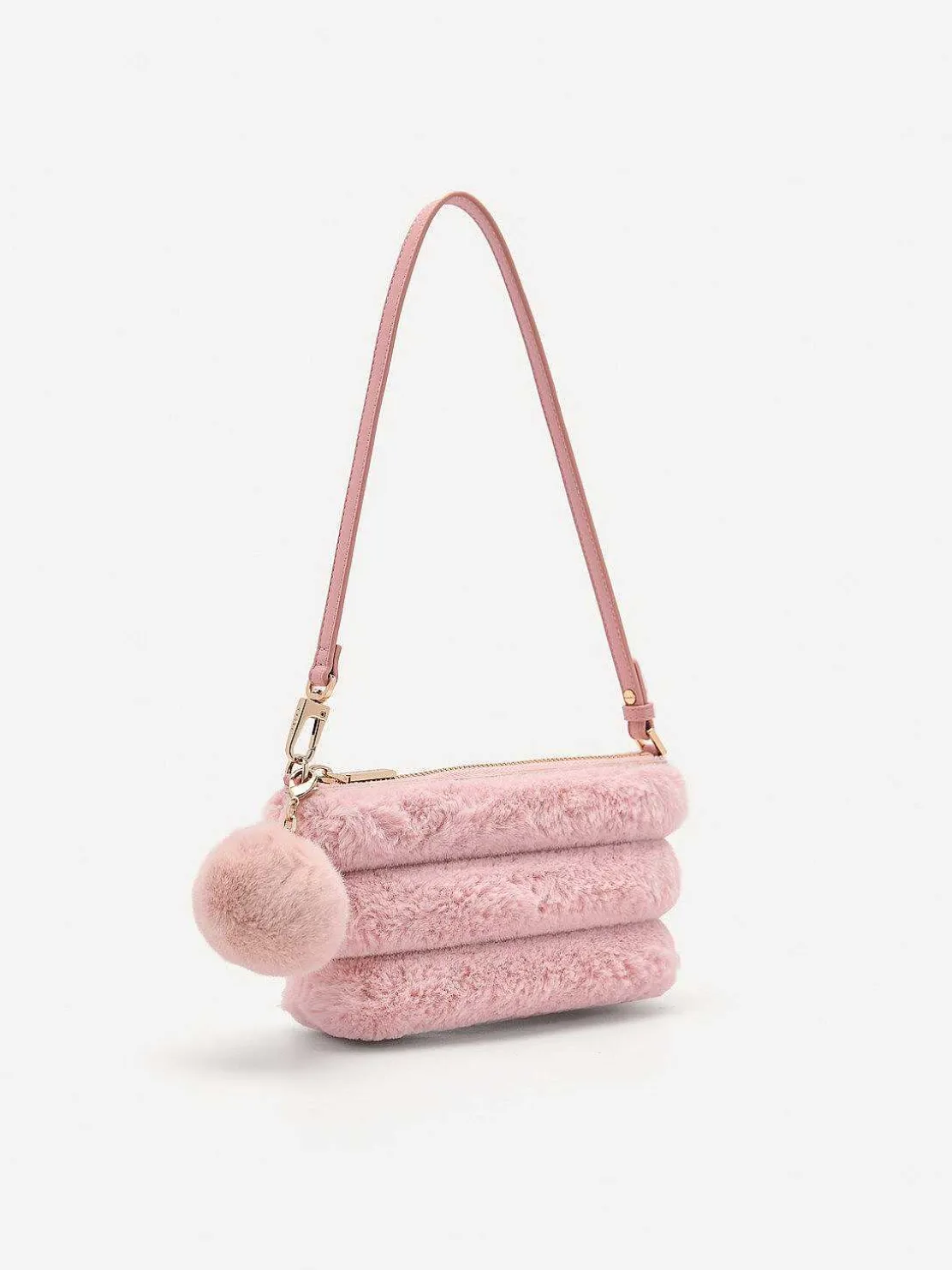 Padded Pouch With Fur Charm