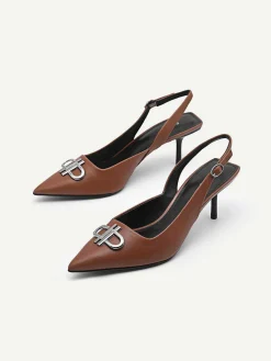Pedro Icon Leather Pointed Slingback Pumps